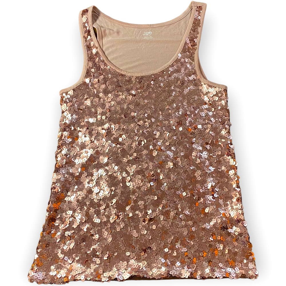2for$25 Joe Fresh Rose Gold Pink Sequin Tank Top Size Small